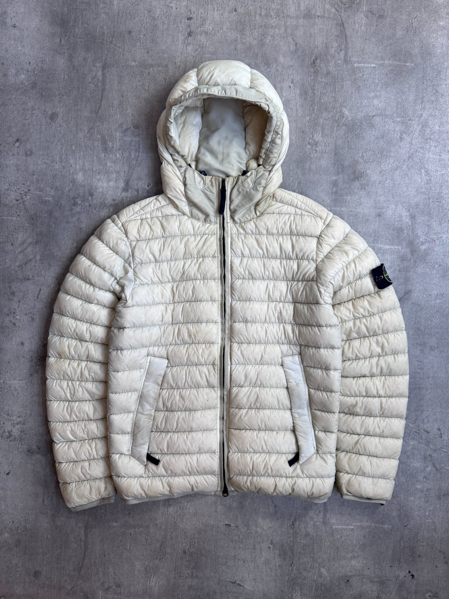 Stone Island A/W 2016 Garment Dyed Micro Yarn Cream Down Puffer