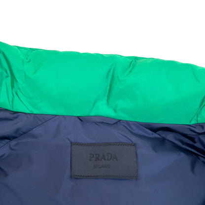 PRADA DOWN HOODED PUFFER JACKET GREEN 56 / XL | XL, Green