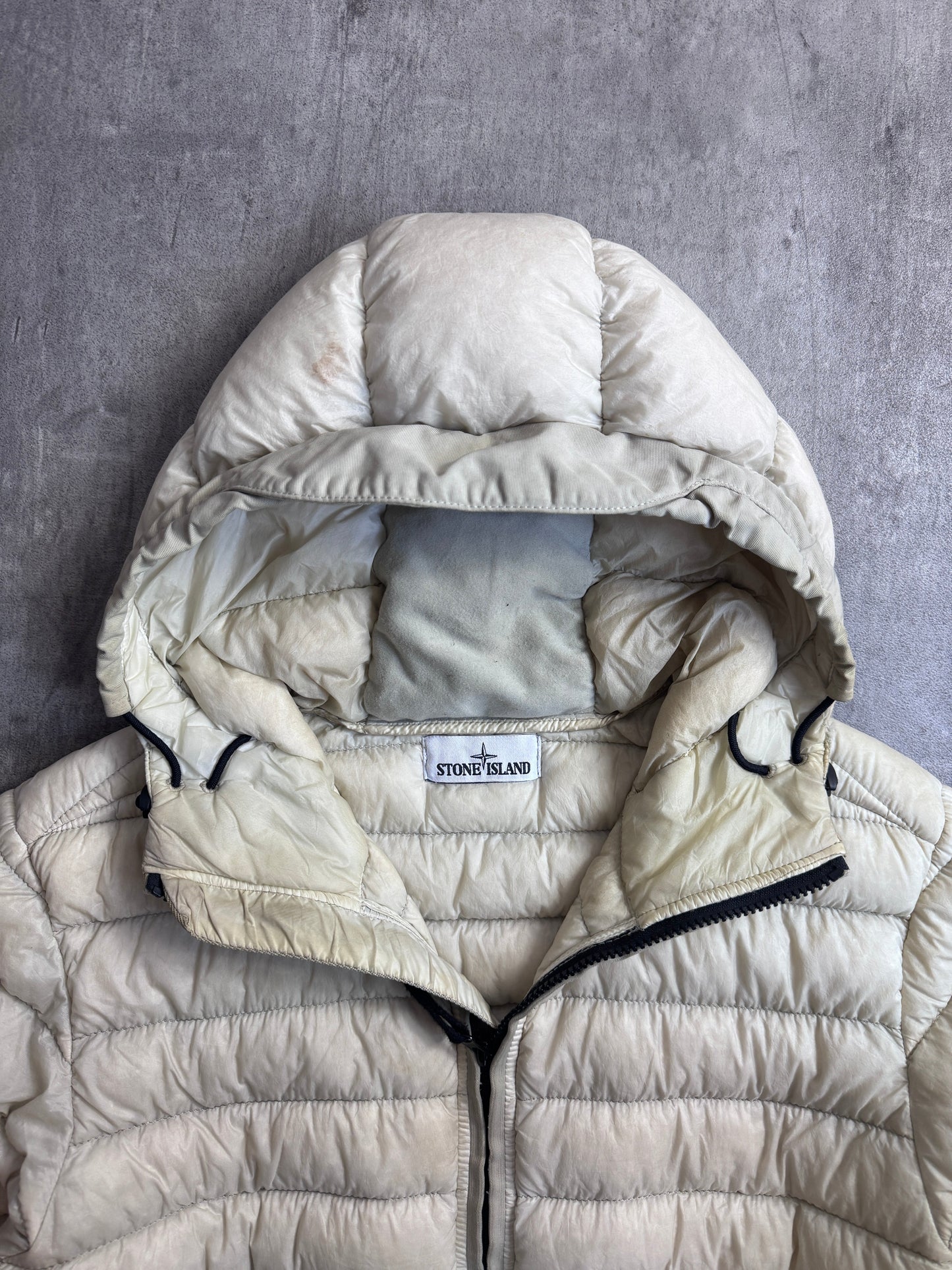Stone Island A/W 2016 Garment Dyed Micro Yarn Cream Down Puffer