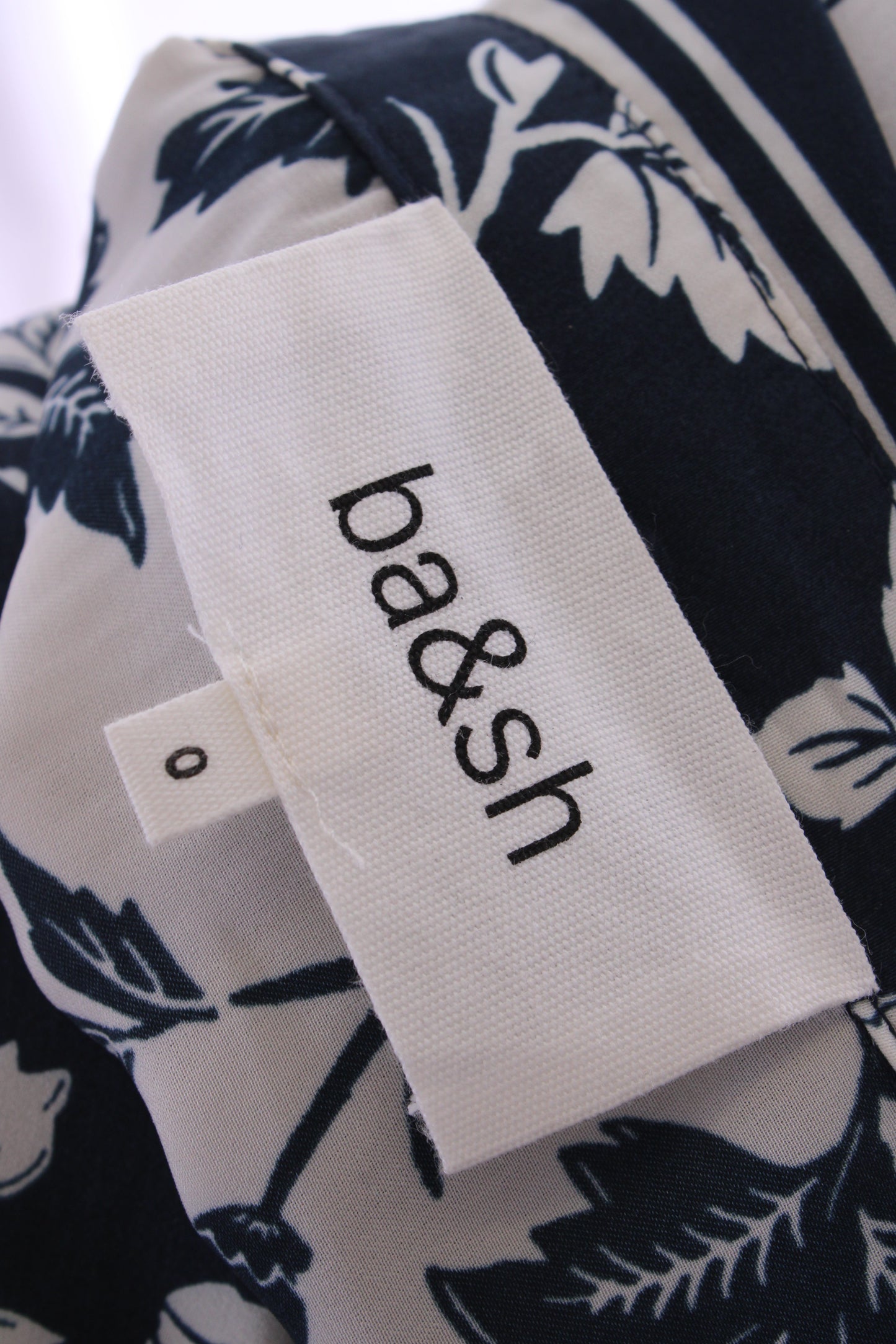 BA&SH L/S Vine Print Dress White/ Navy 6 | O/S, Multicoloured