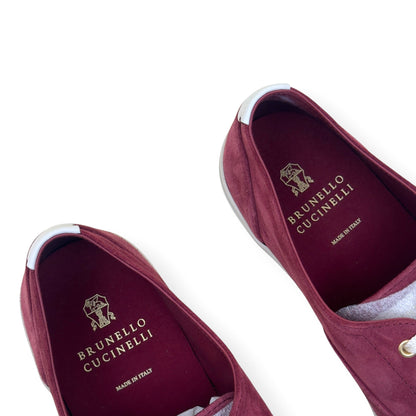 BRUNELLO CUCINELLI SUEDE SNEAKER BORDEAUX RED 45.5 / UK11.5 | UK 11.5, Red