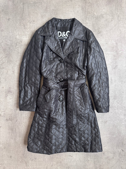 2000's Dolce & Gabanna Lightweight Quilted Belted Trench