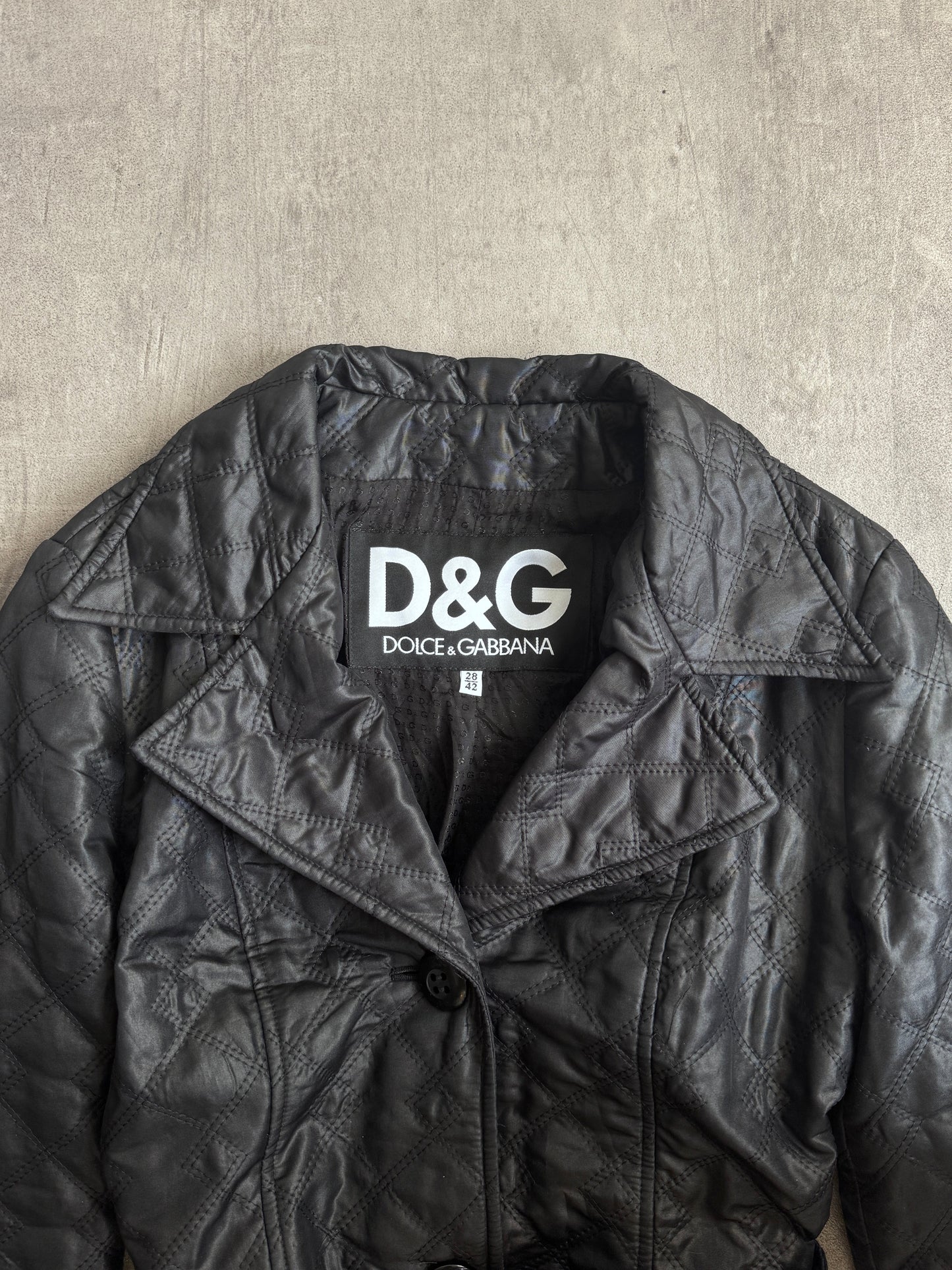 2000's Dolce & Gabanna Lightweight Quilted Belted Trench
