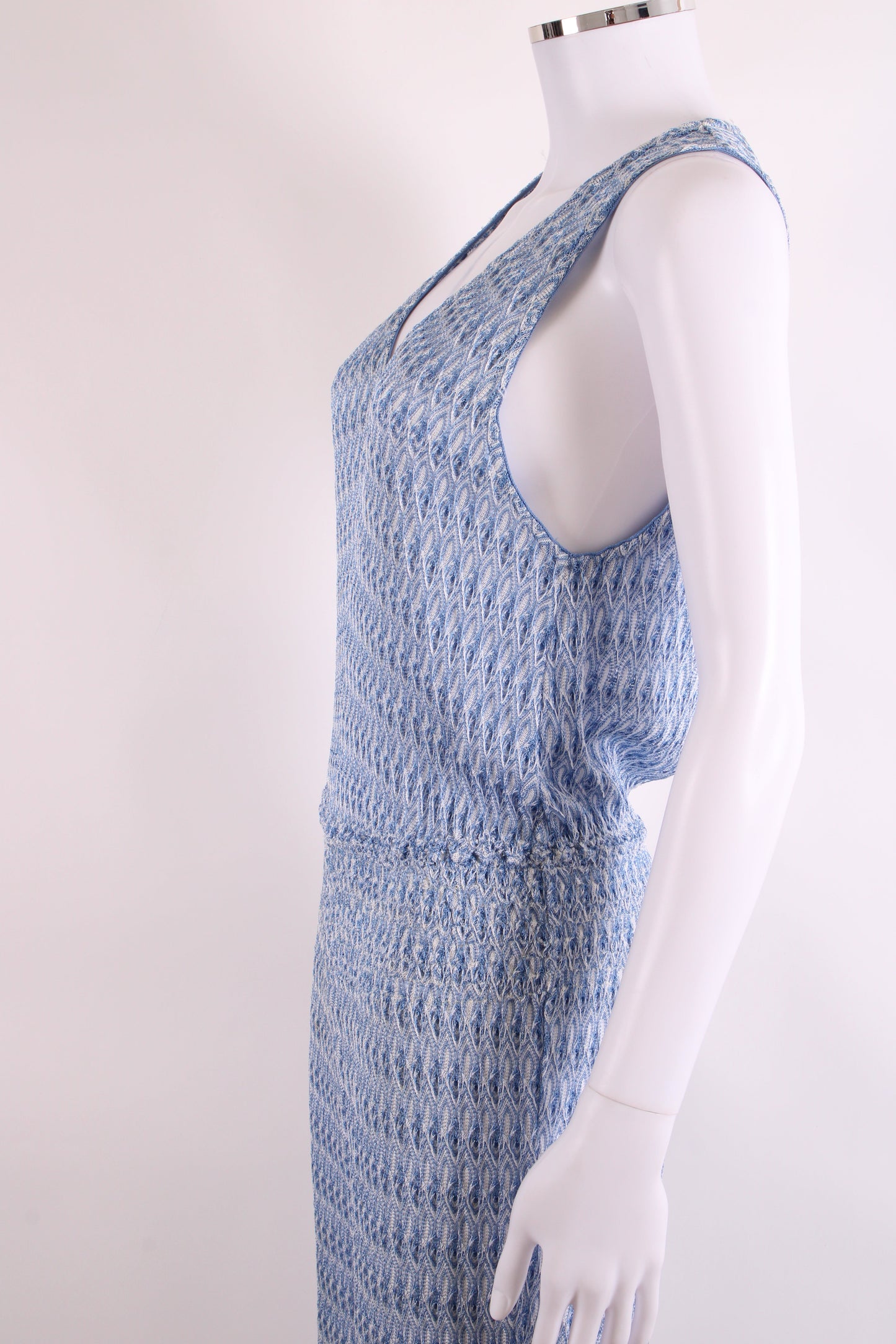 Missoni Halter Neck Jumpsuit Blue/ White 12 | O/S, Blue