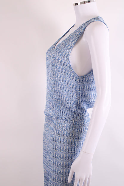 Missoni Halter Neck Jumpsuit Blue/ White 12 | O/S, Blue