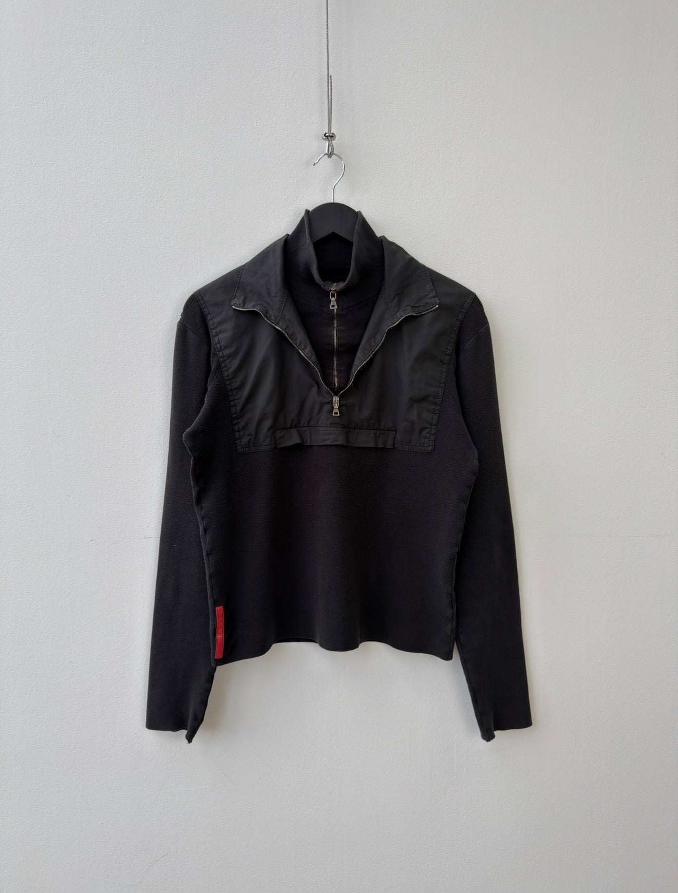 Prada Black 00s Technical Quarter Zip | O/S, Black