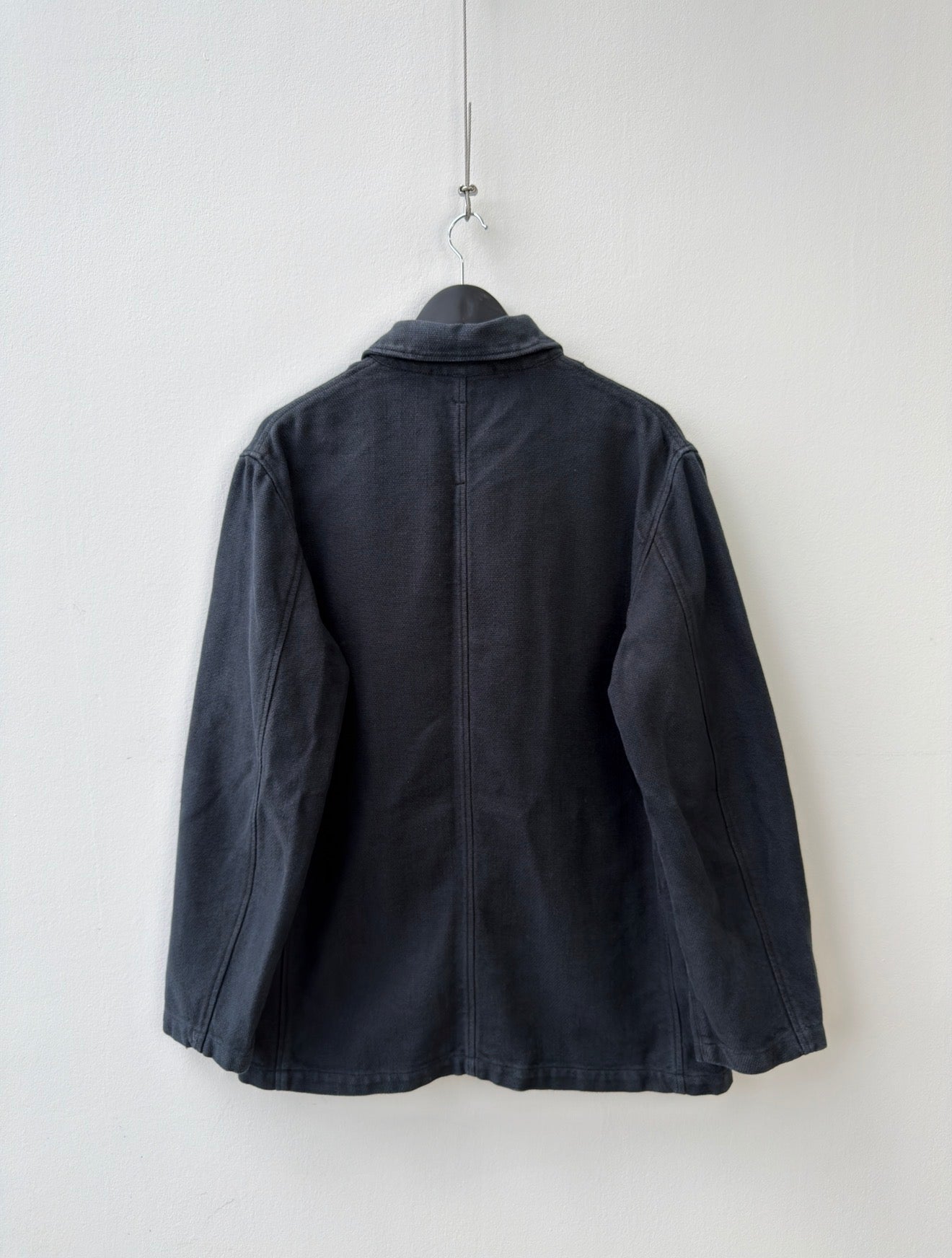 C.P. Company Navy Cotton Linen Button Workwear Jacket | O/S, Navy