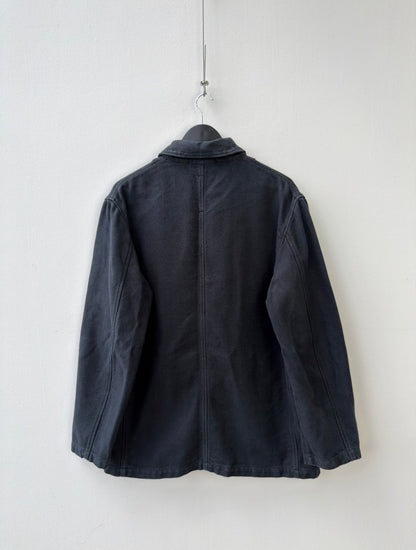 C.P. Company Navy Cotton Linen Button Workwear Jacket | O/S, Navy