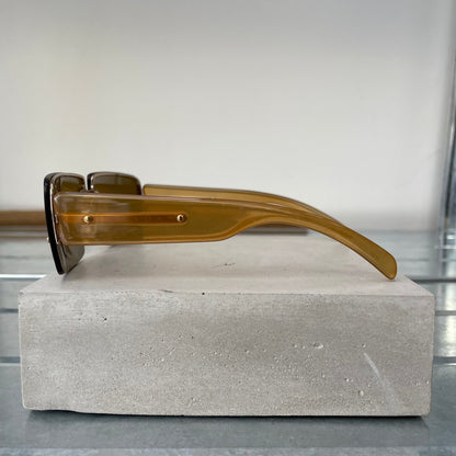 Prada Brown 00s Women's Rimless Rectangle Sunglasses | O/S, Brown