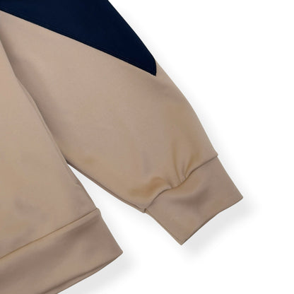 DOLCE GABBANA DG LOGO QUARTER ZIP SWEATSHIRT NAVY BEIGE 54 / XL | XL, Beige