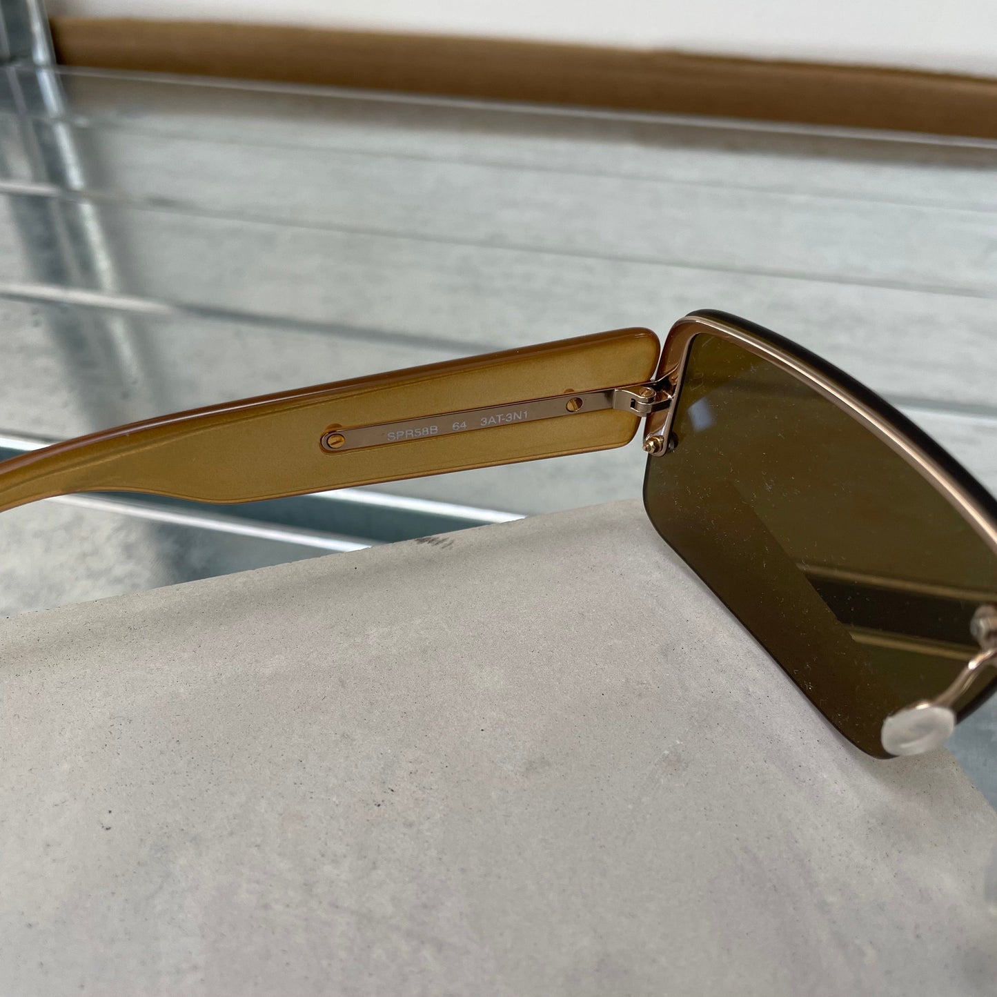 Prada Brown 00s Women's Rimless Rectangle Sunglasses | O/S, Brown