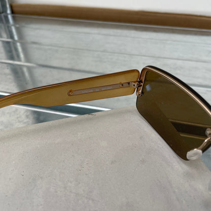 Prada Brown 00s Women's Rimless Rectangle Sunglasses | O/S, Brown