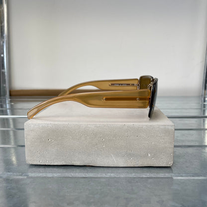 Prada Brown 00s Women's Rimless Rectangle Sunglasses | O/S, Brown