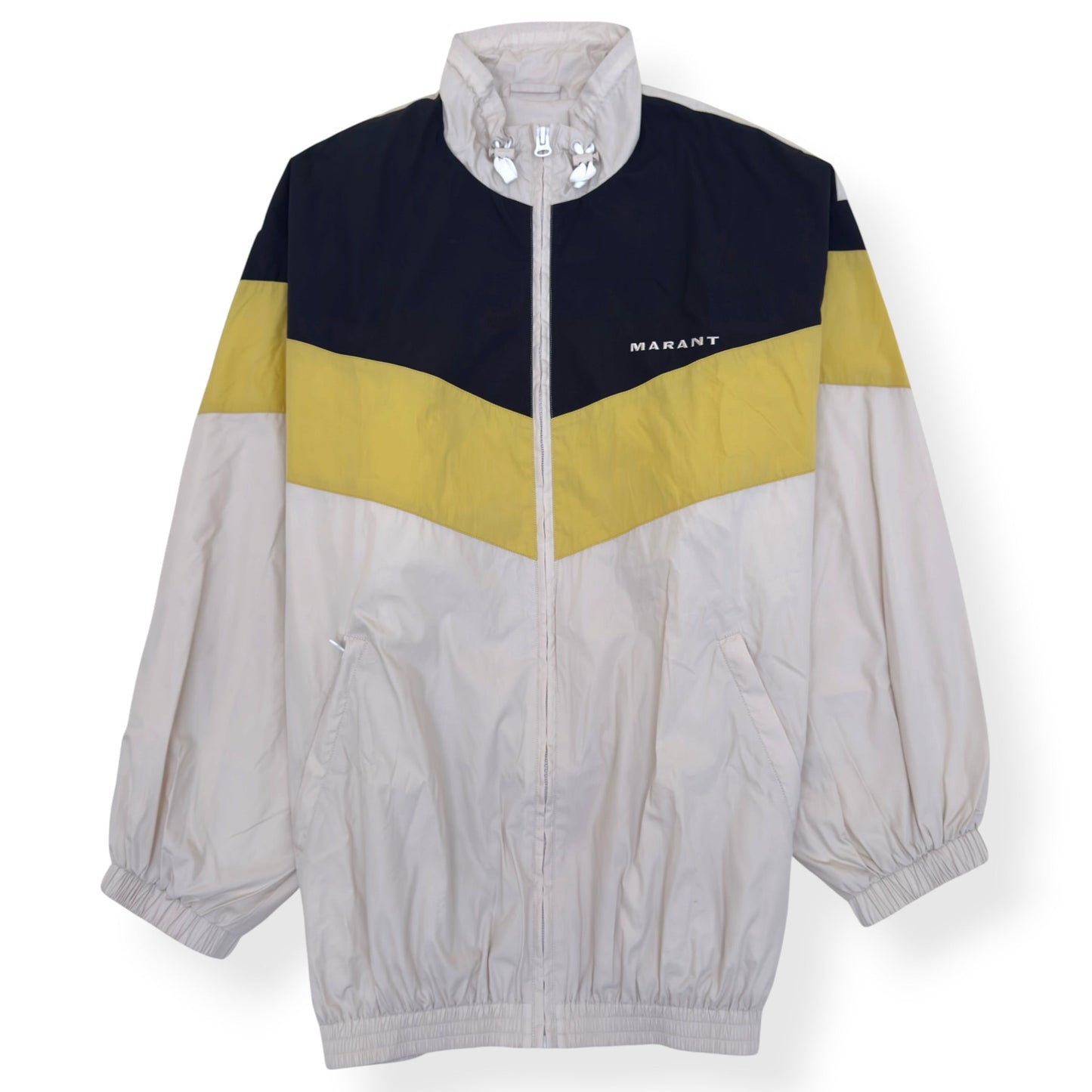 ISABEL MARANT BRAD COLOUR BLOCK JACKET BEIGE / BLACK  / YELLOW L | Large, Multicoloured