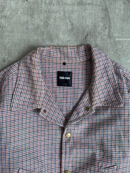 Ne-Net By Issey Miyake Houndstooth Bomber Jacket