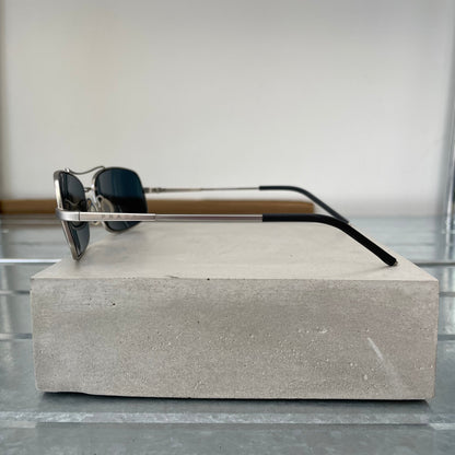 Prada Silver 00s Thin Frame Rectangle Sunglasses | O/S, Silver