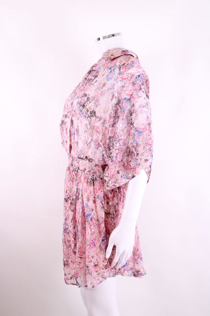 IRO Gazania S/S Print Dress Pink/ Gold 8 | Default Title, Gold