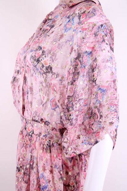IRO Gazania S/S Print Dress Pink/ Gold 8 | Default Title, Gold