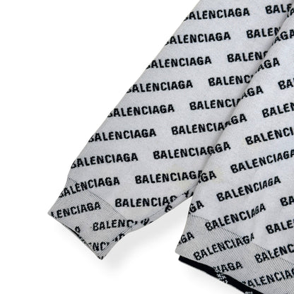 BALENCIAGA ALLOVER LOGO KNIT JUMPER WHITE / BLACK XL | XL, Black