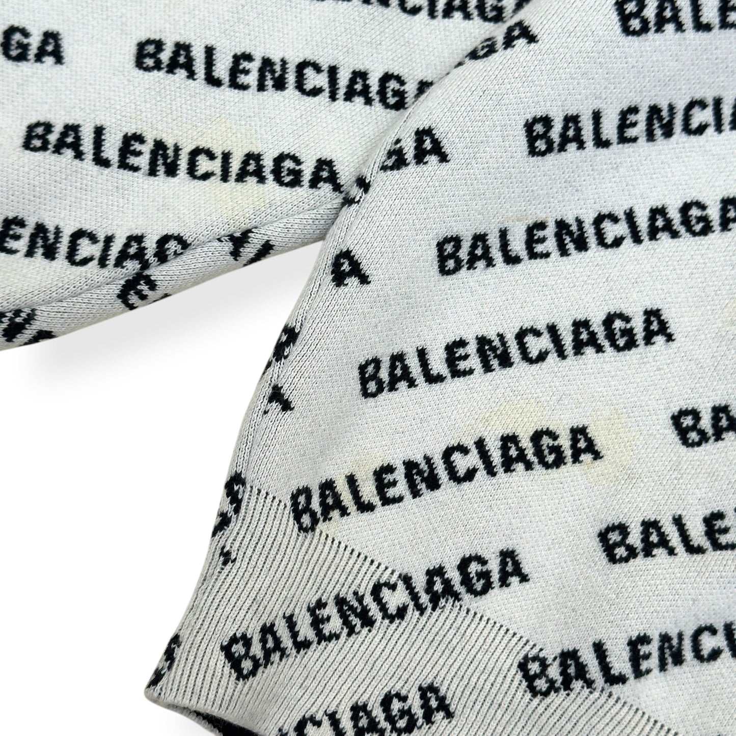 BALENCIAGA ALLOVER LOGO KNIT JUMPER WHITE / BLACK XL | XL, Black