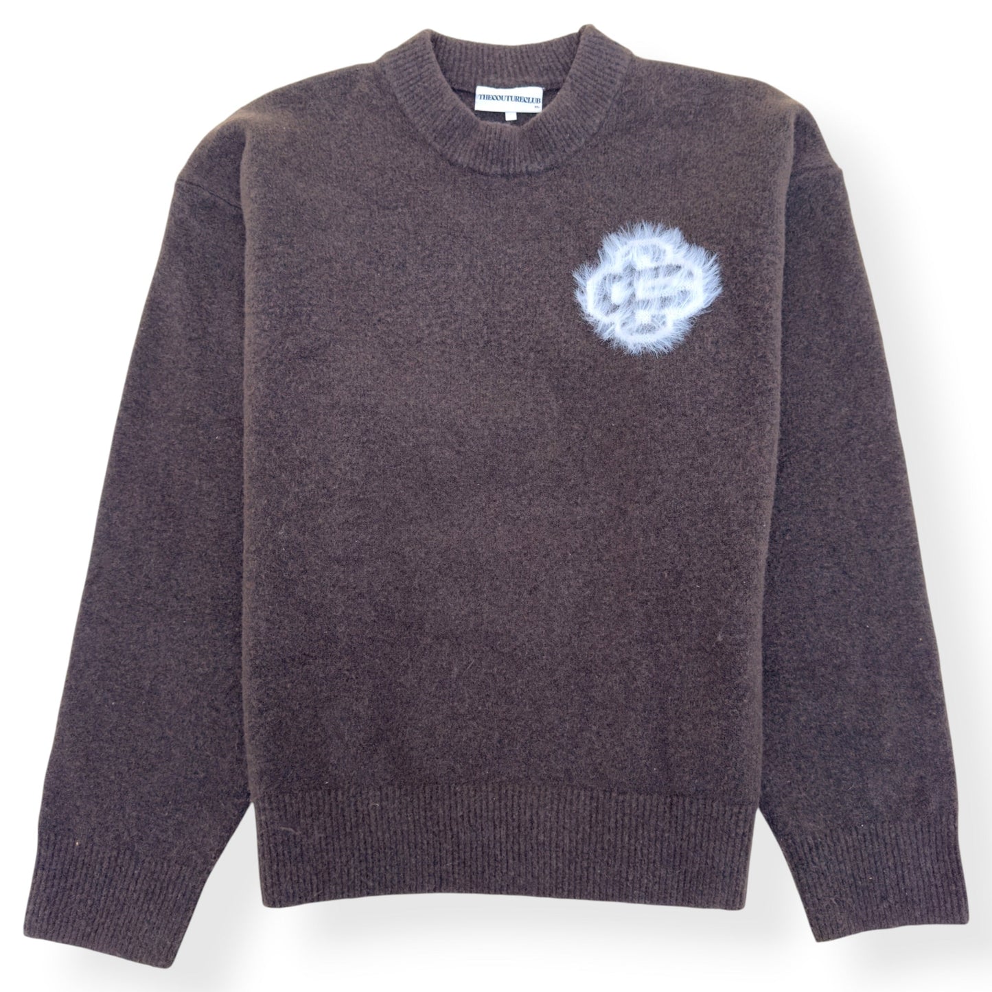 THE COUTURE CLUB FLUFFY LOGO JUMPER BROWN XL | XL, Brown