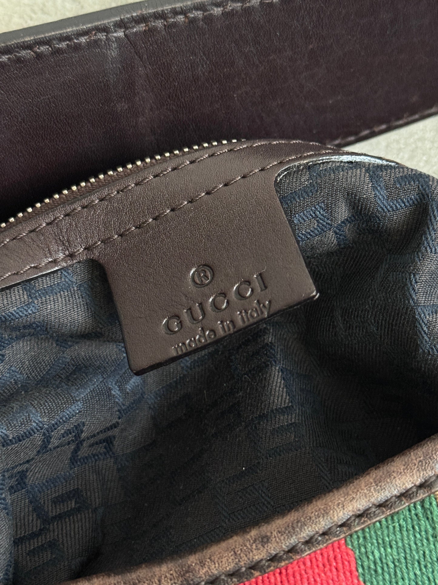 Gucci Reins Web Canvas Shoulder Bag (114879)