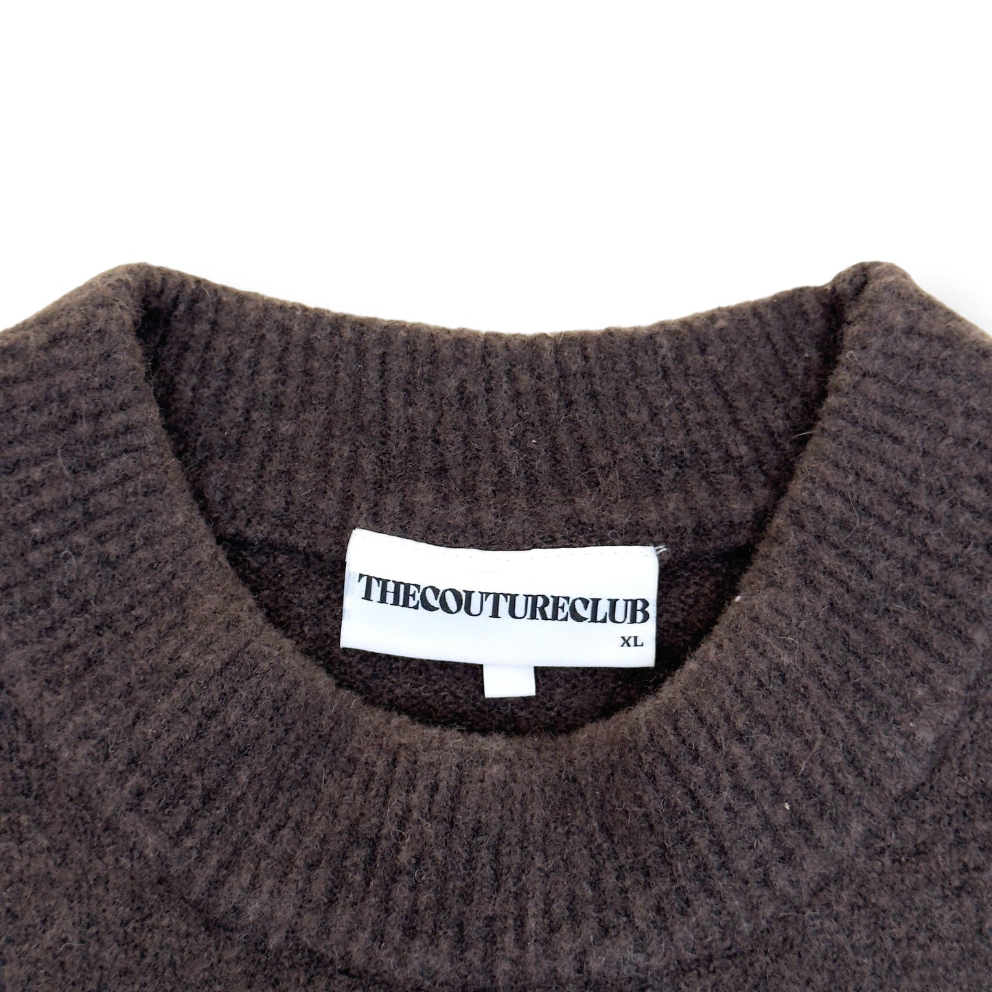 THE COUTURE CLUB FLUFFY LOGO JUMPER BROWN XL | XL, Brown