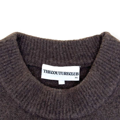 THE COUTURE CLUB FLUFFY LOGO JUMPER BROWN XL | XL, Brown