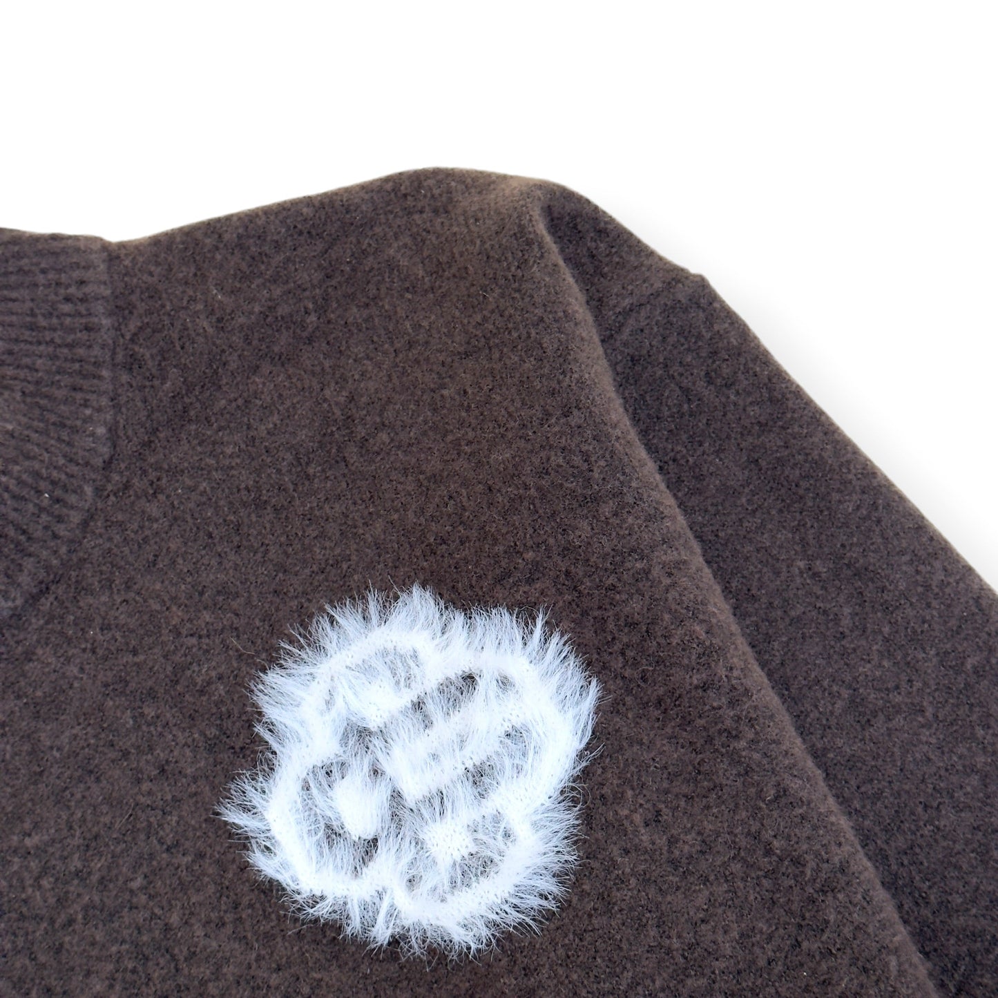 THE COUTURE CLUB FLUFFY LOGO JUMPER BROWN XL | XL, Brown
