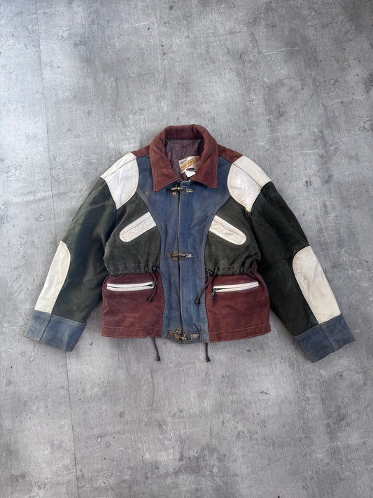 Captain'G By Gazo Multicolour Fireman Clasp Closure Leather Jacket