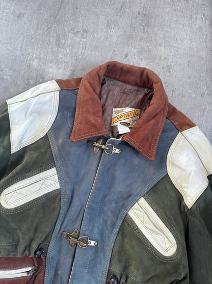Captain'G By Gazo Multicolour Fireman Clasp Closure Leather Jacket