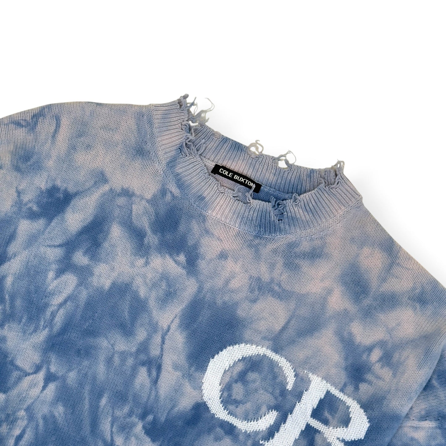 COLE BUXTON TIE DYE DISTRESSED JUMPER BLUE XL | XL, Blue