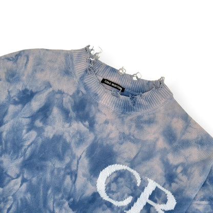 COLE BUXTON TIE DYE DISTRESSED JUMPER BLUE XL | XL, Blue