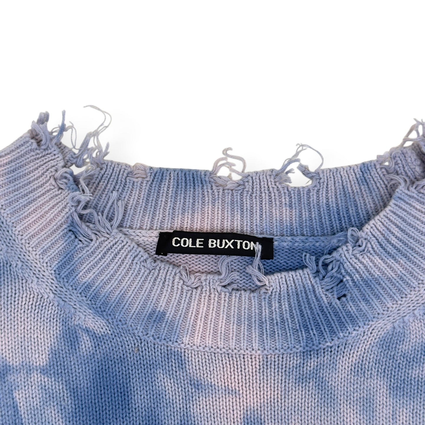 COLE BUXTON TIE DYE DISTRESSED JUMPER BLUE XL | XL, Blue