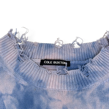 COLE BUXTON TIE DYE DISTRESSED JUMPER BLUE XL | XL, Blue