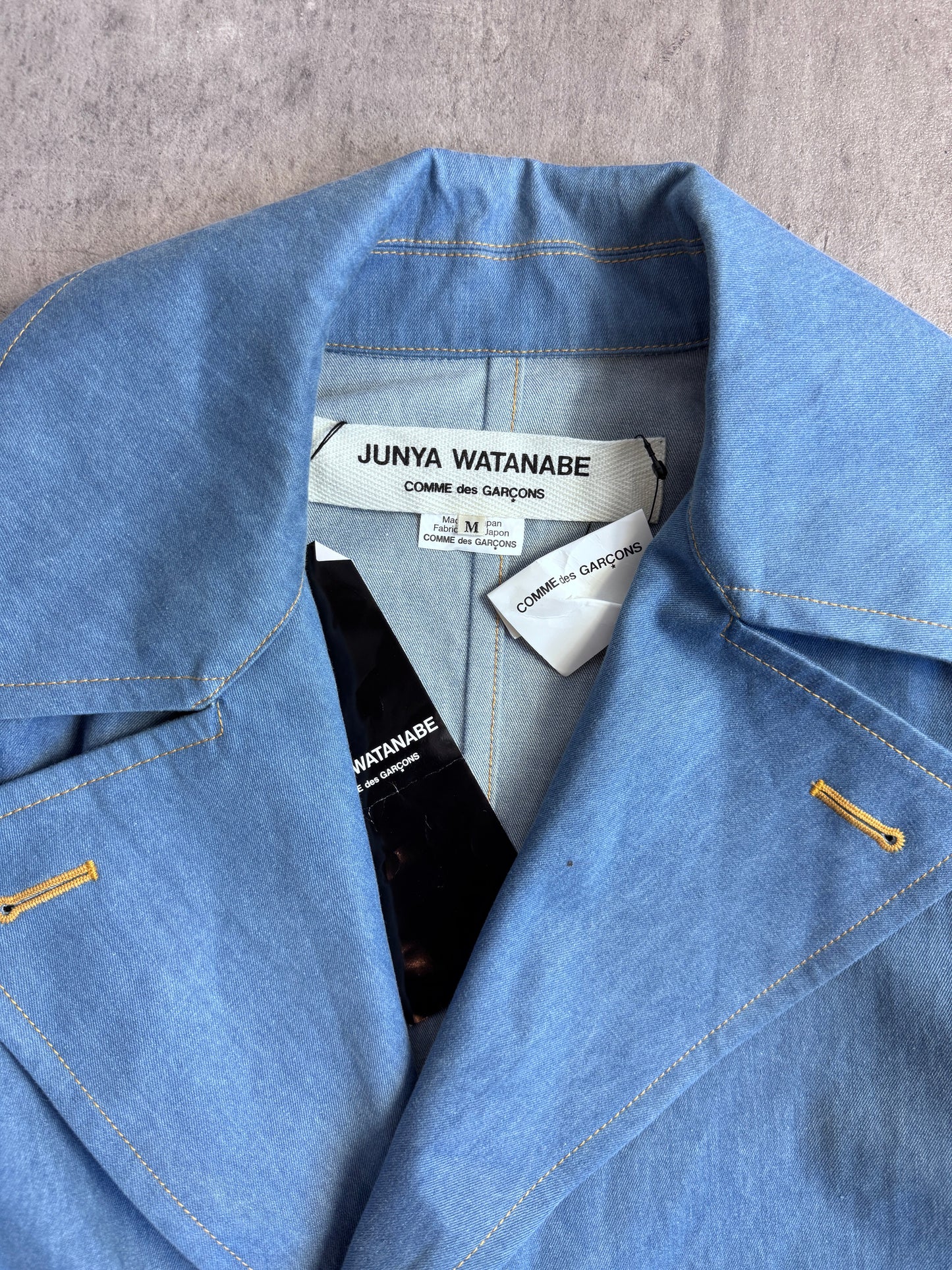 S/S 2019 Junya Watanabe Double Breasted Lightwash Denim Trench