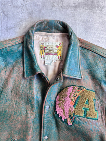 1980s Avirex Varsity 'Squamish' Patch Detail leather Bomber