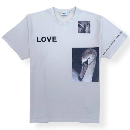 BURBERRY LOVE SWAN PRINT T-SHIRT STONE L | Large, Stone