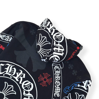 CHROME HEARTS STENCIL MONOGRAM HOODIE BLACK / MULTICOLOURED L | Large, Black