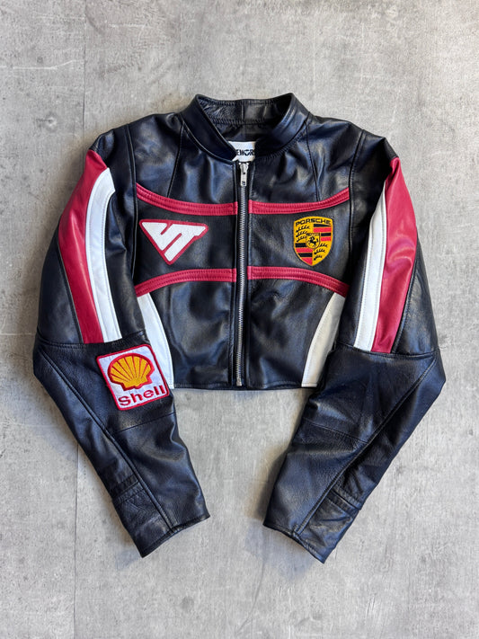 VT Rework : Porsche Cropped Rework Leather Jacket SC:5782