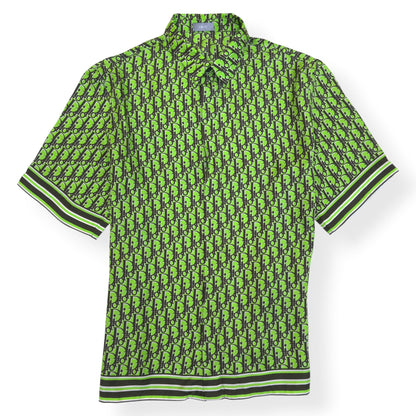 DIOR OBLIQUE SILK SHIRT GREEN 41 / L | Large, Green