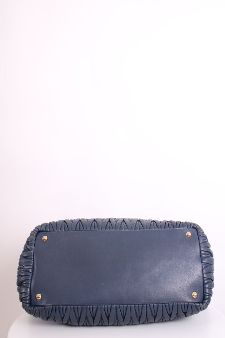 Miu Miu Matalasse Leather Tote Bag Navy | O/S, Navy