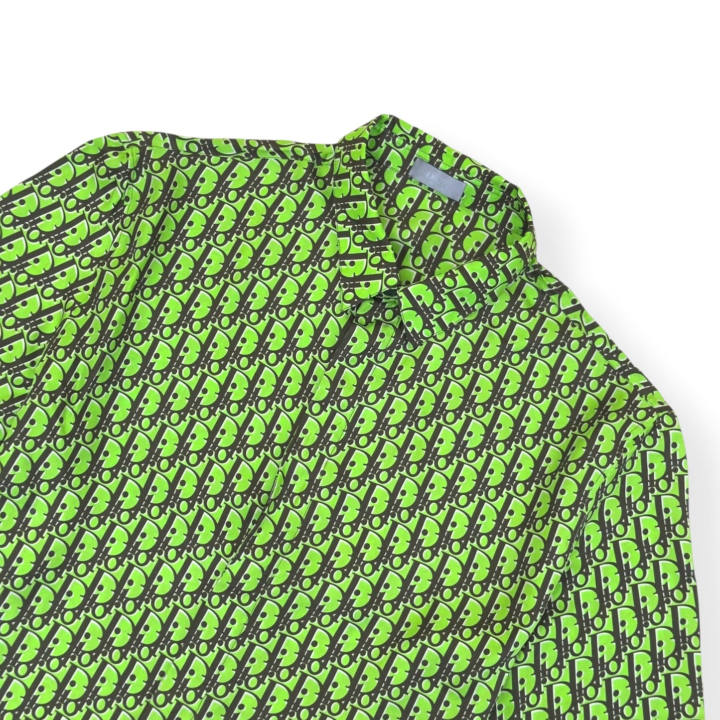 DIOR OBLIQUE SILK SHIRT GREEN 41 / L | Large, Green