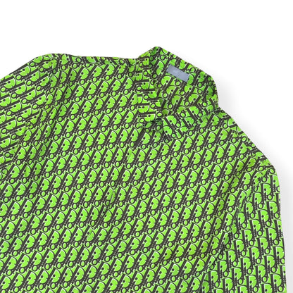 DIOR OBLIQUE SILK SHIRT GREEN 41 / L | Large, Green