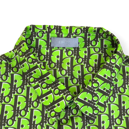 DIOR OBLIQUE SILK SHIRT GREEN 41 / L | Large, Green