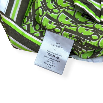 DIOR OBLIQUE SILK SHIRT GREEN 41 / L | Large, Green