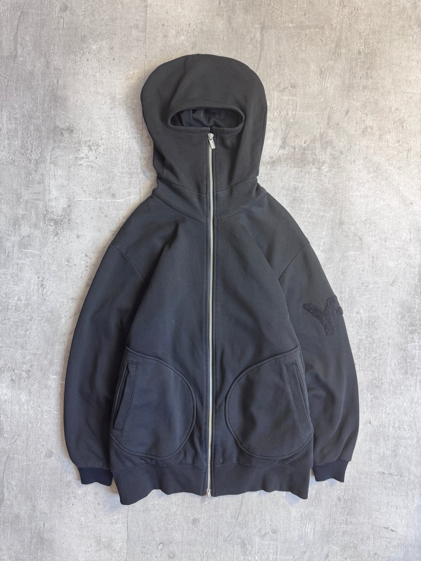 Y-3 A/W 2006 Blackout Full Zip Ninja Hooded Sweatshirt
