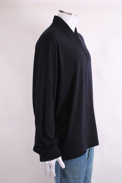 Canali L/S 3/4 Zip Polo Top Navy 3XL | XXXL, Navy