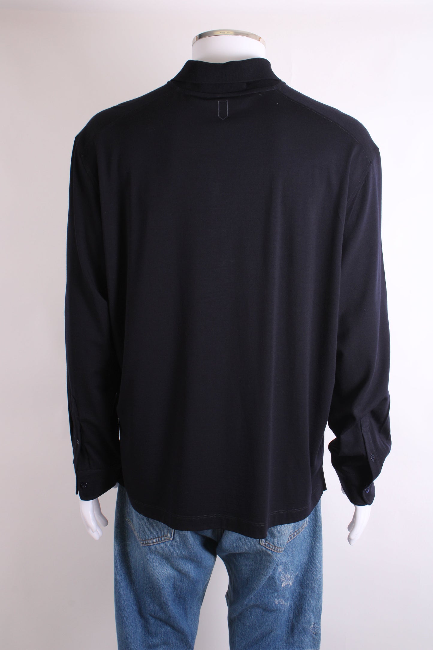 Canali L/S 3/4 Zip Polo Top Navy 3XL | XXXL, Navy