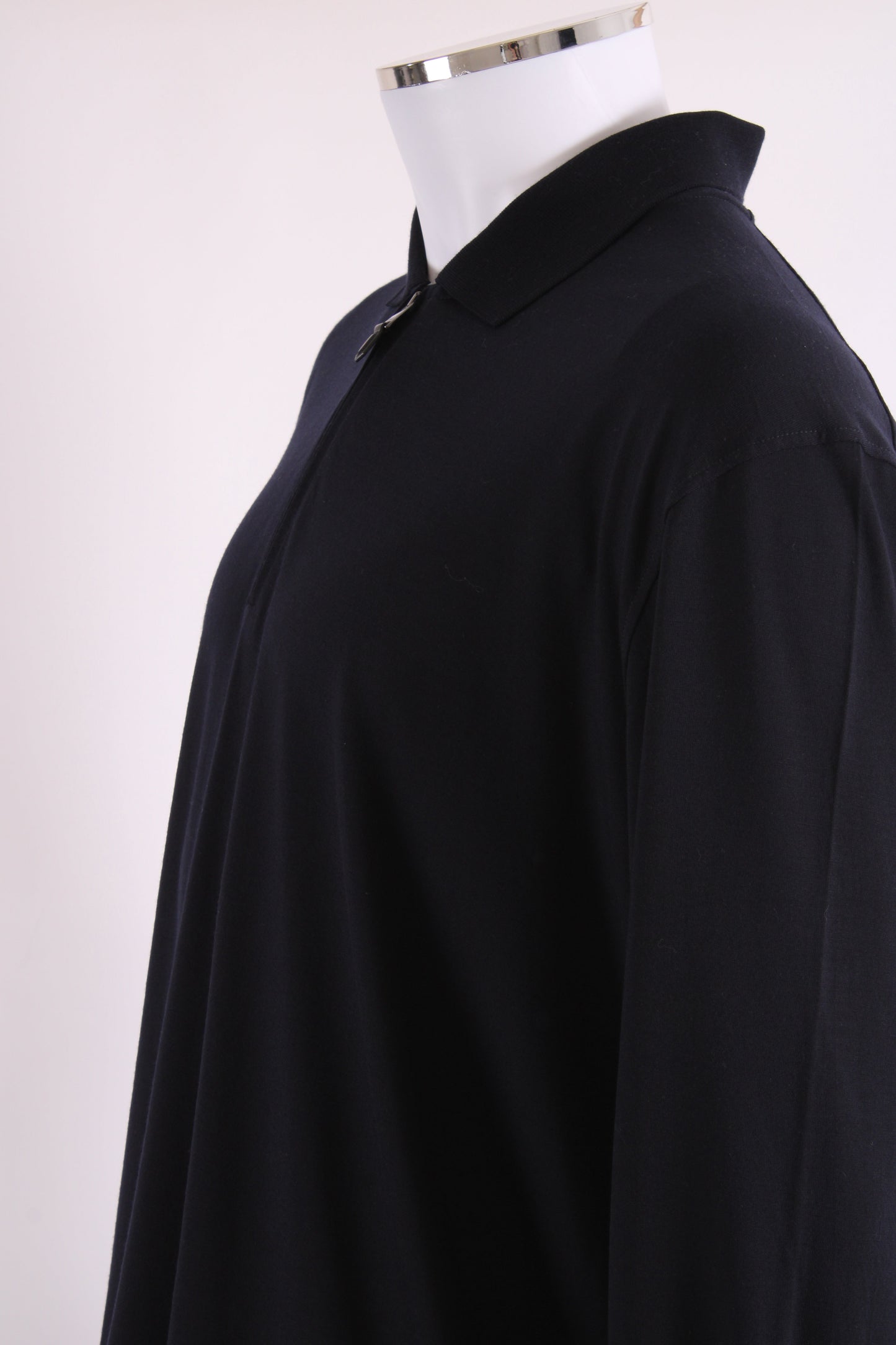 Canali L/S 3/4 Zip Polo Top Navy 3XL | XXXL, Navy